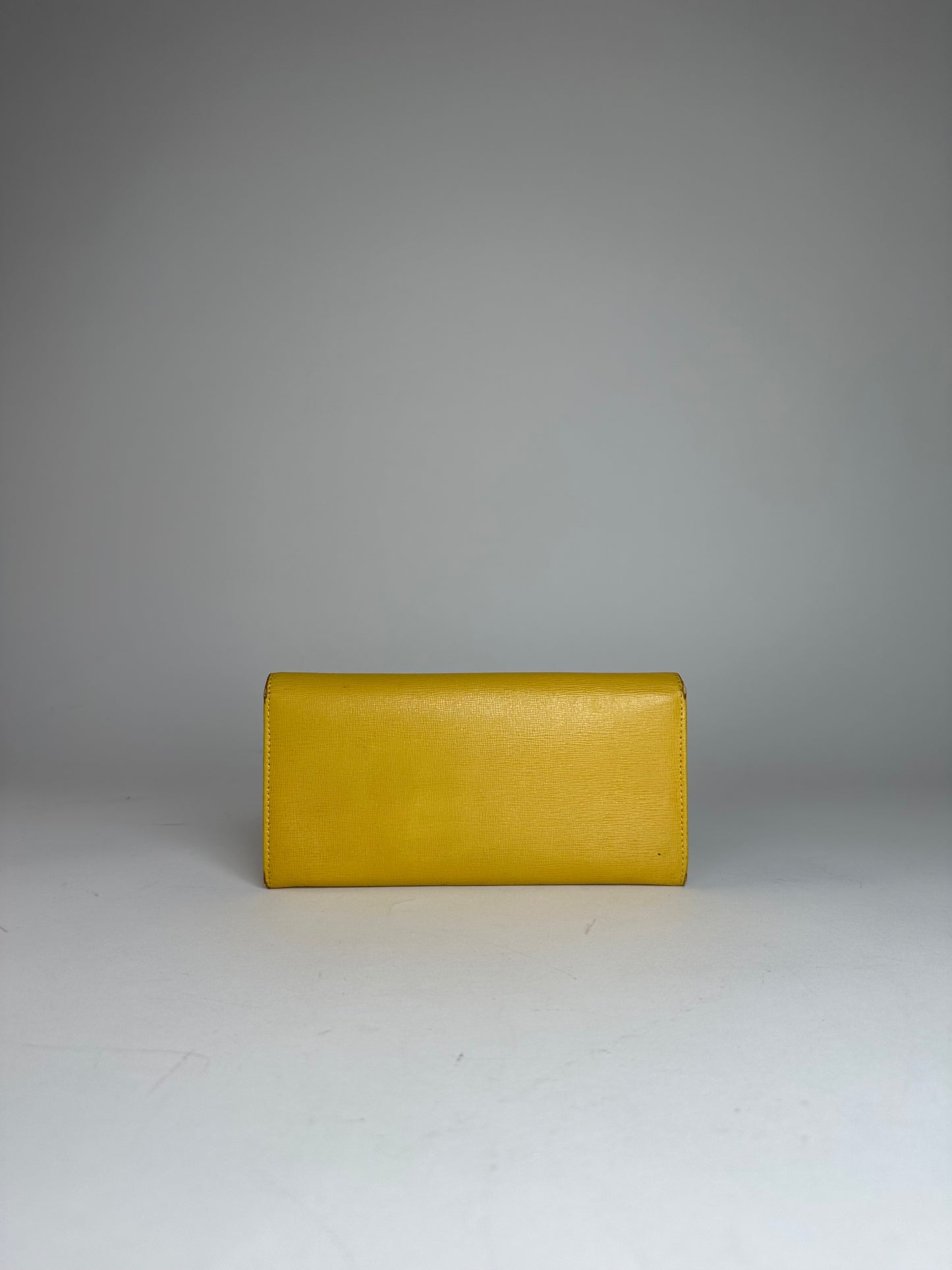 Vintage Fendi Leather Long Wallet Yellow