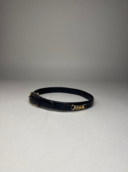 Vintage Celine Paris Leather belt navy