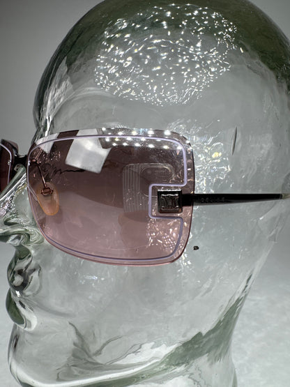 Vintage Celine Paris rimless Sunglasses silver Purple