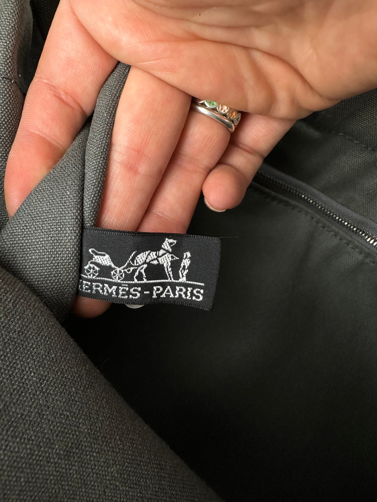 Vintage Hermès Troca Canvas Tote Late 1990s Olive Green
