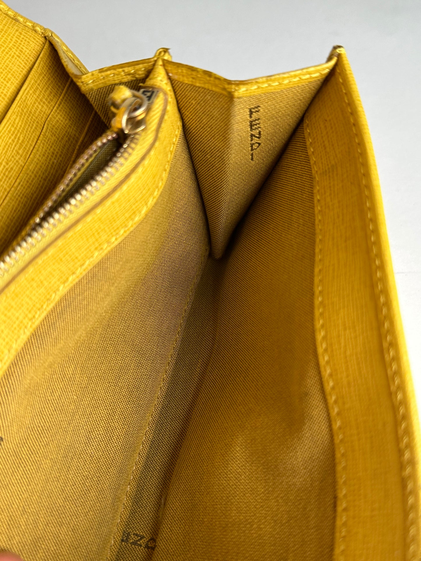 Vintage Fendi Leather Long Wallet Yellow