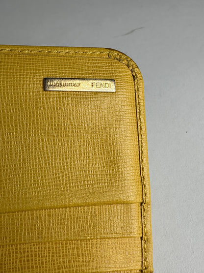 Vintage Fendi Leather Long Wallet Yellow