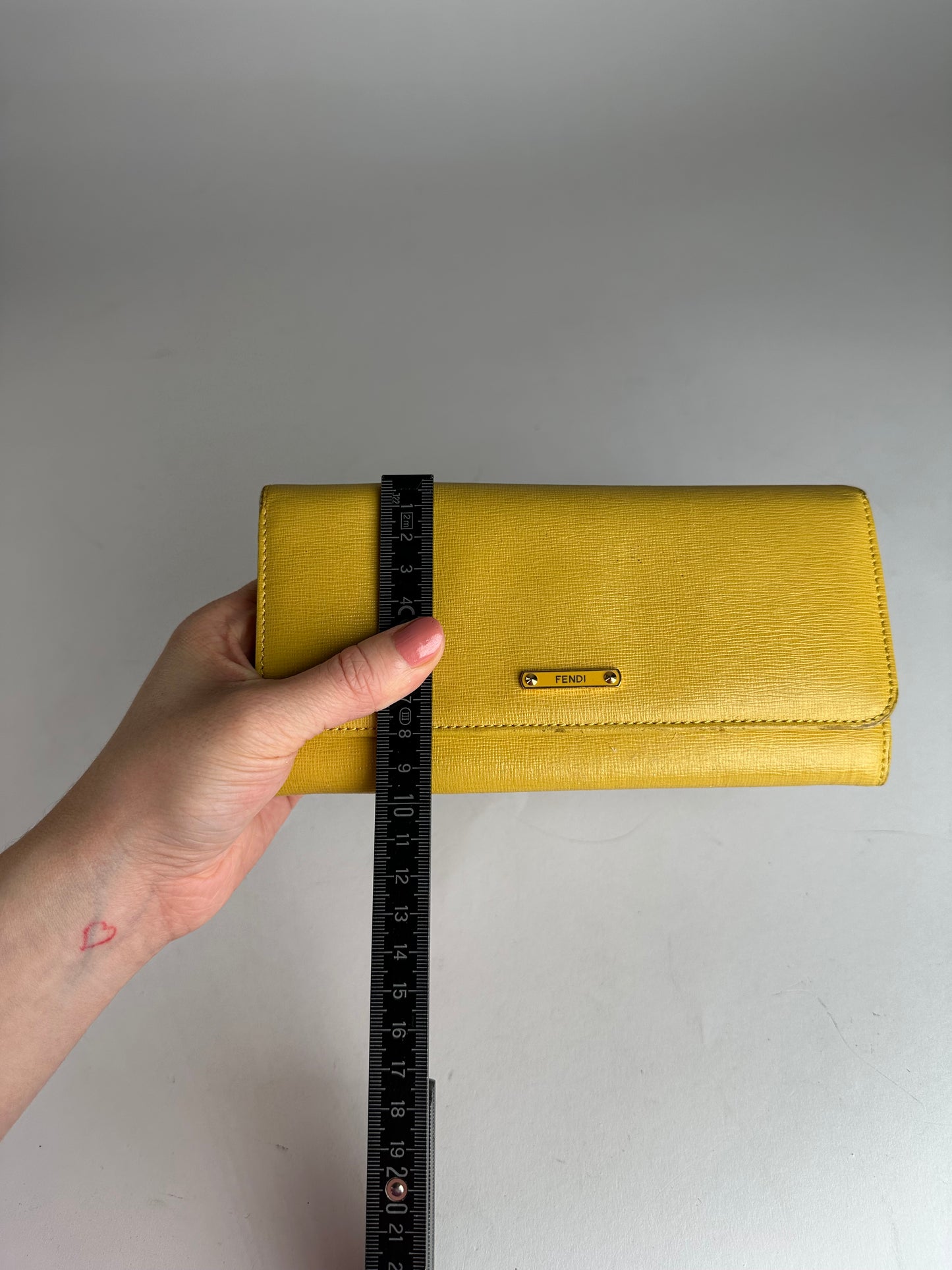 Vintage Fendi Leather Long Wallet Yellow