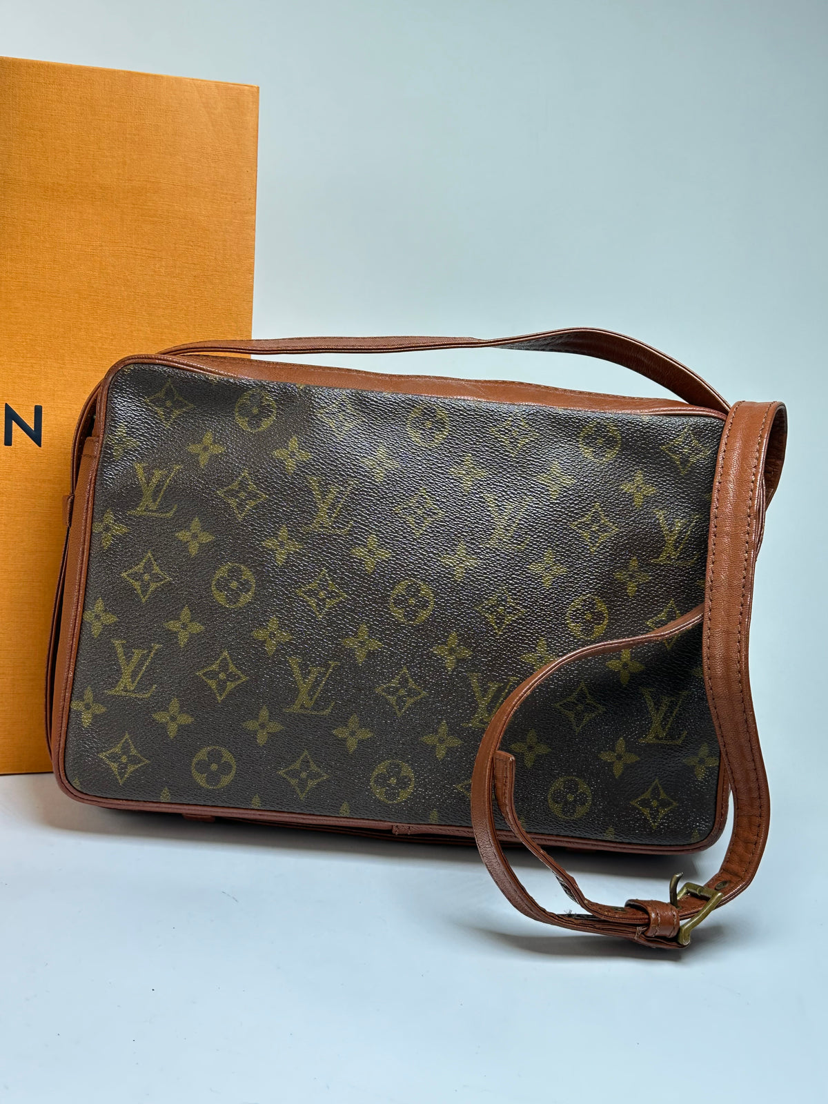 Vintage Louis Vuitton Monogram Canvas Shoulder Bag Brown