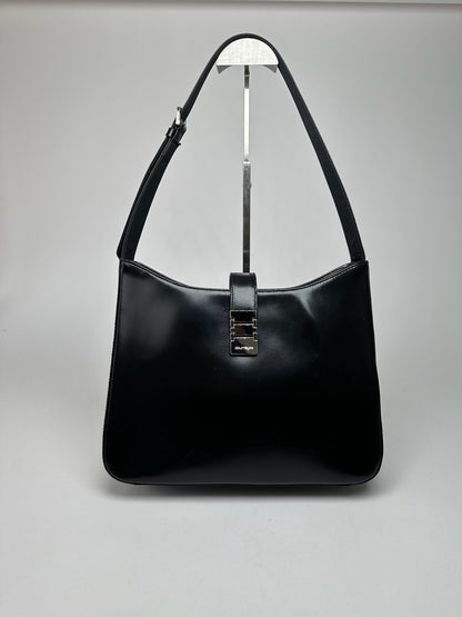Vintage Courreges Leather Bag Black