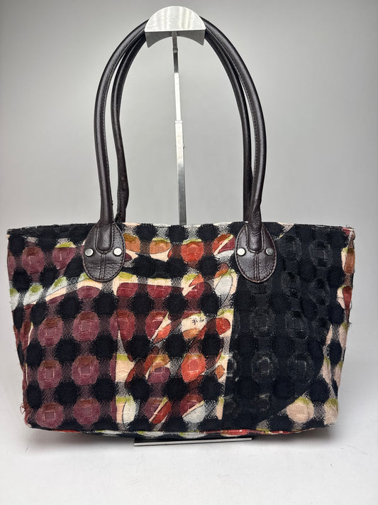 Vintage Emilio Pucci Wool Leather Handbag Brown / Black / Orange