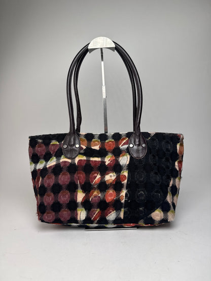 Vintage Emilio Pucci Wool Leather Handbag Brown / Black / Orange