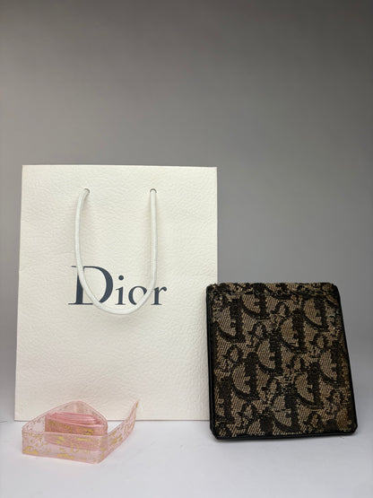 Vintage Dior Oblique Jacquard Bifold Wallet Late 1970s Brown Beige