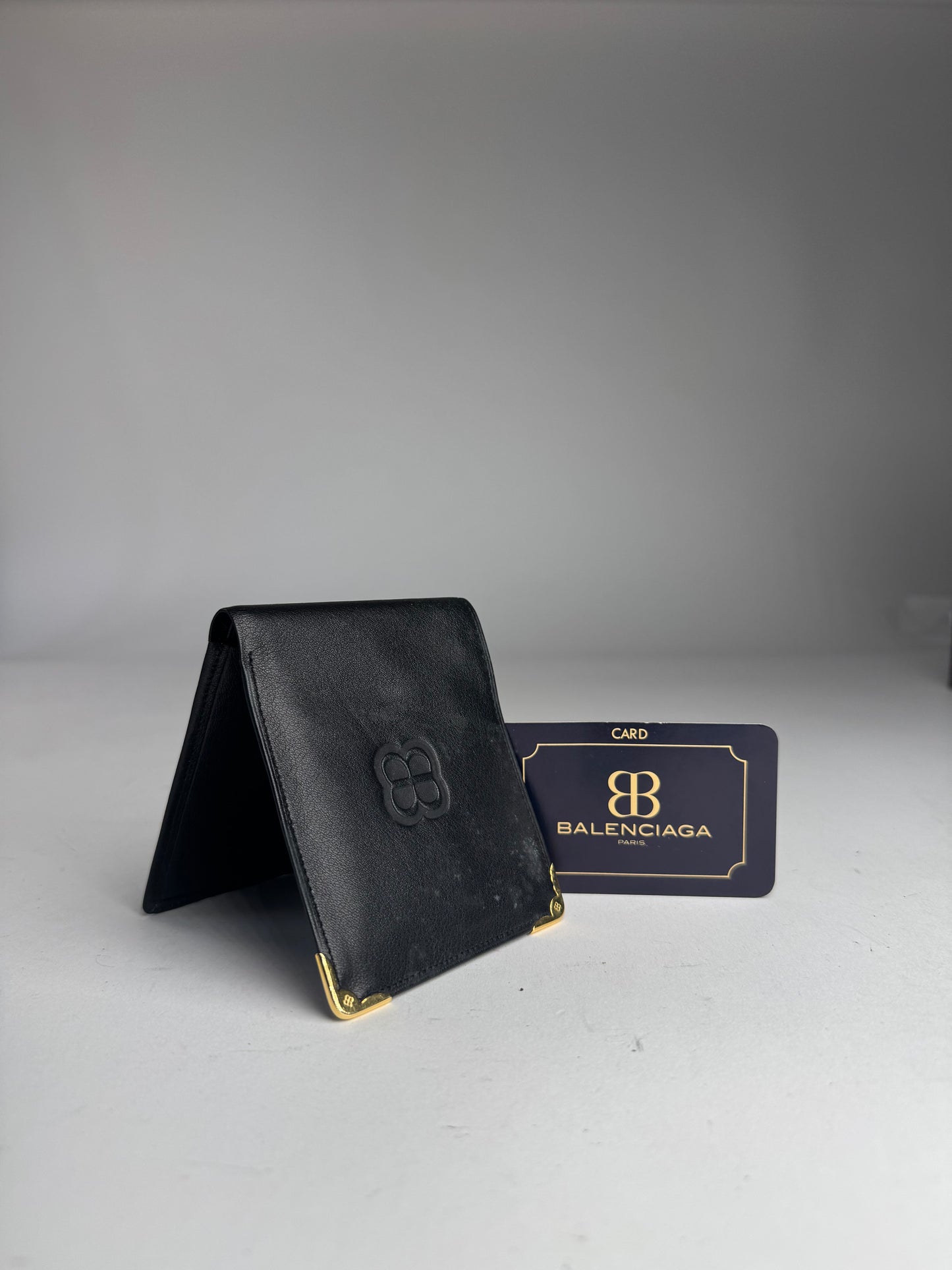 Vintage Balenciaga Leather Wallet Card Holder Black