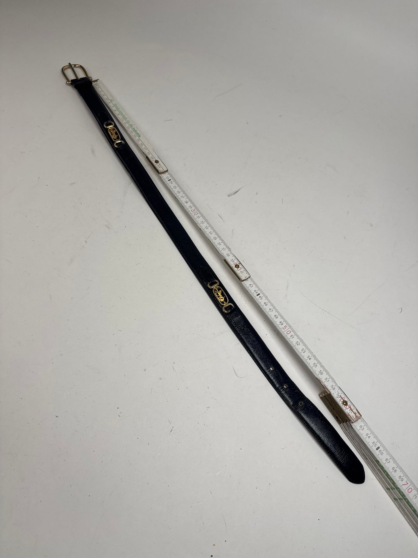 Vintage Celine Paris Leather belt navy