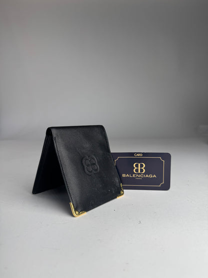 Vintage Balenciaga Leather Wallet Card Holder Black