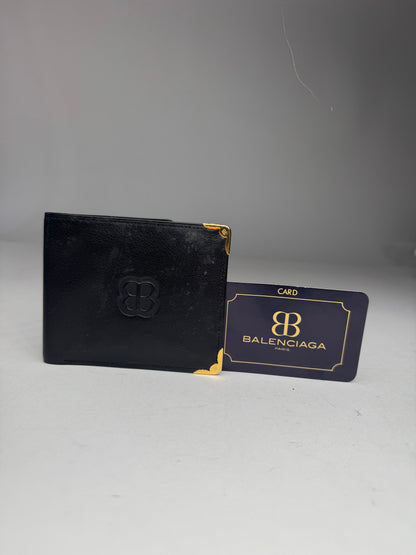 Vintage Balenciaga Leather Wallet Card Holder Black