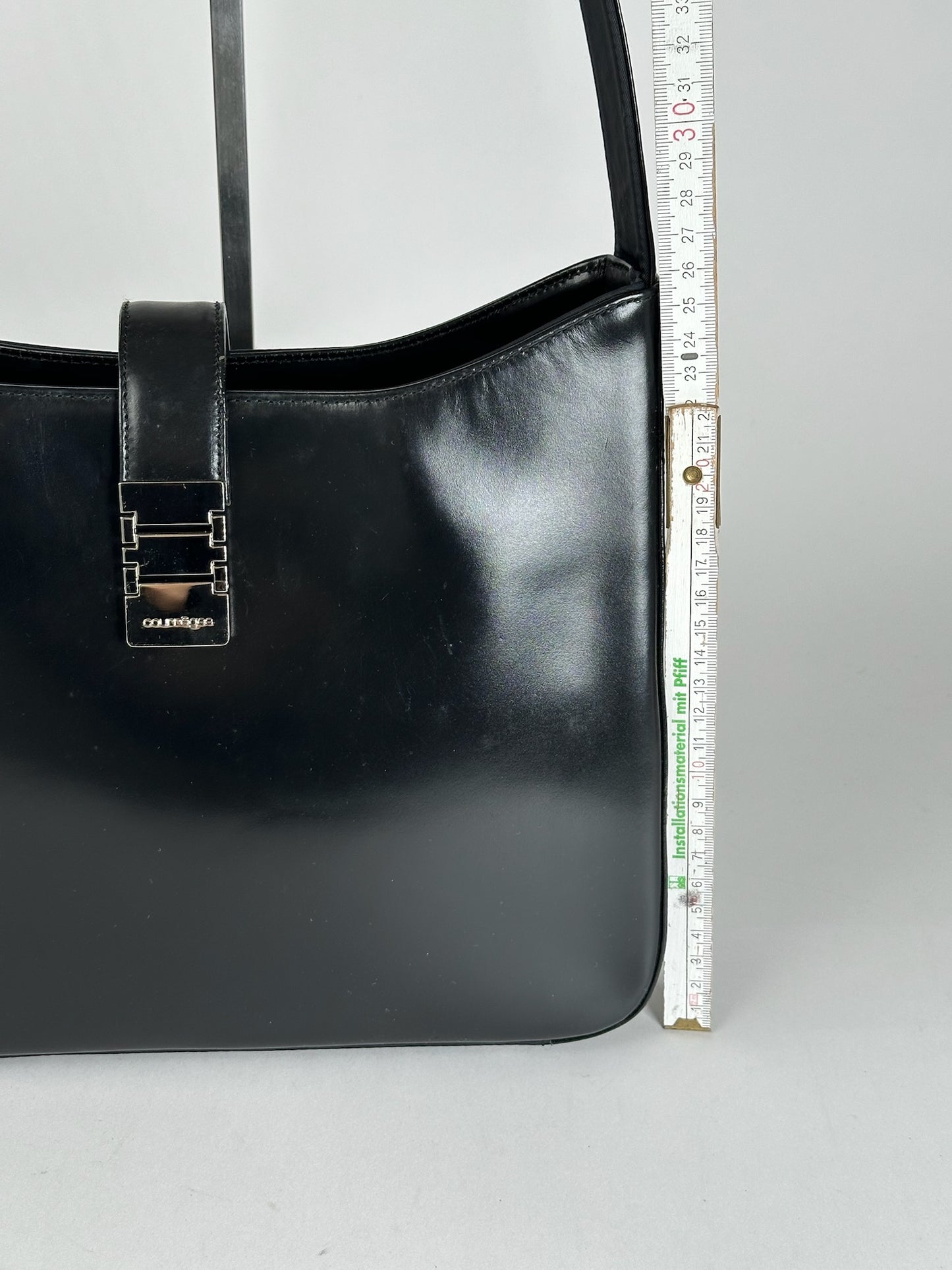 Vintage Courreges Leather Bag Black