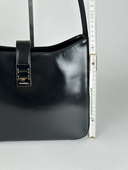 Vintage Courreges Leather Bag Black