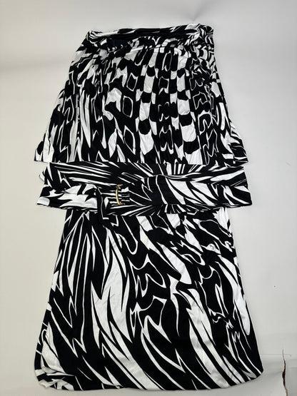 Vintage Pucci Abstract Print Rayon Dress Black White M