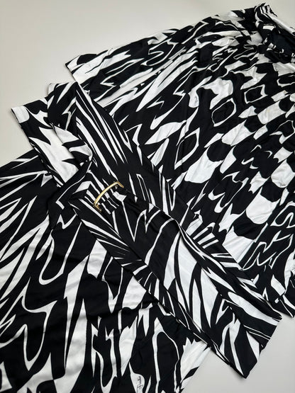 Vintage Pucci Abstract Print Rayon Dress Black White M