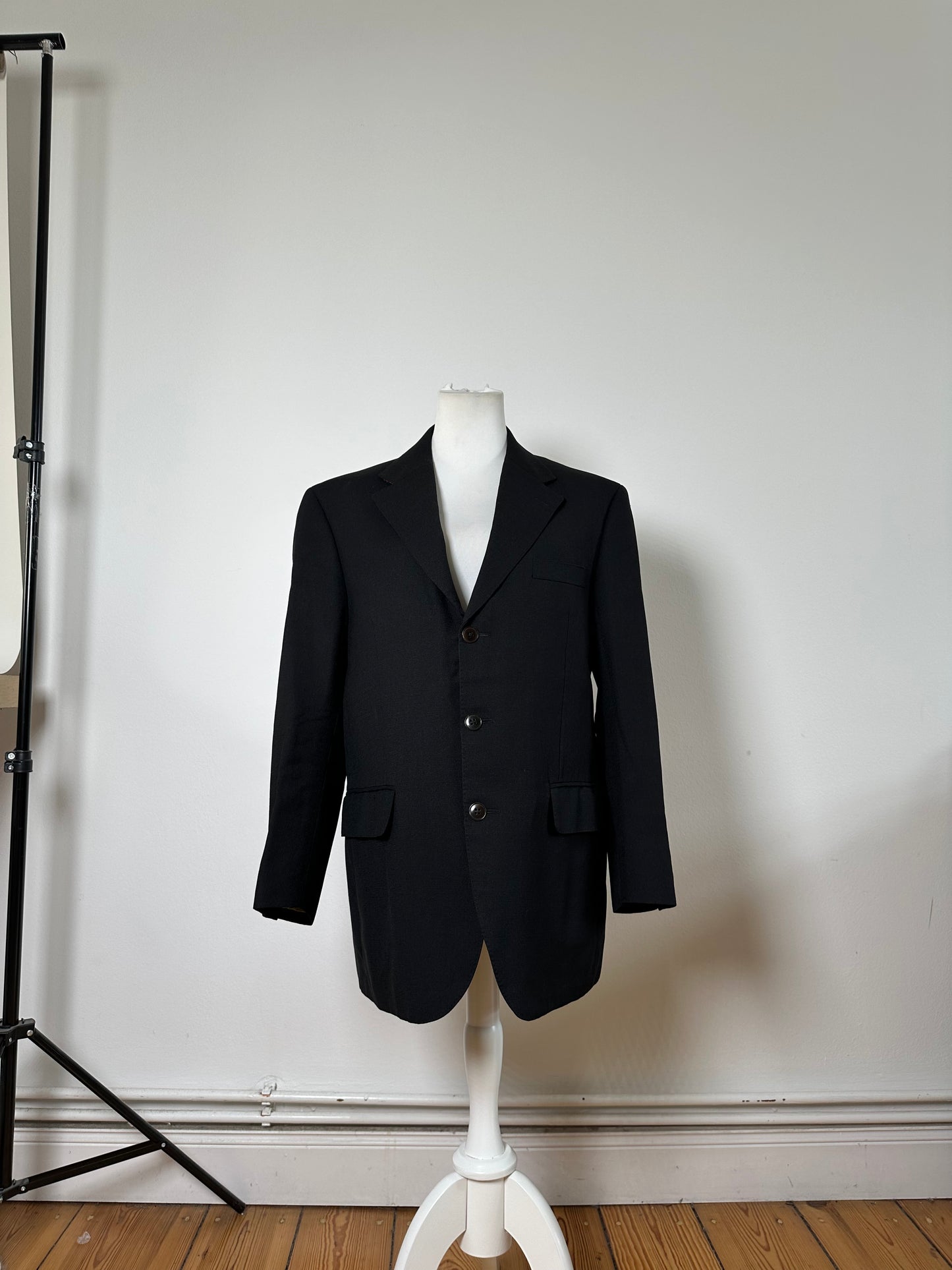 Vintage Burberry Wool Blend Blazer Dark Grey XL