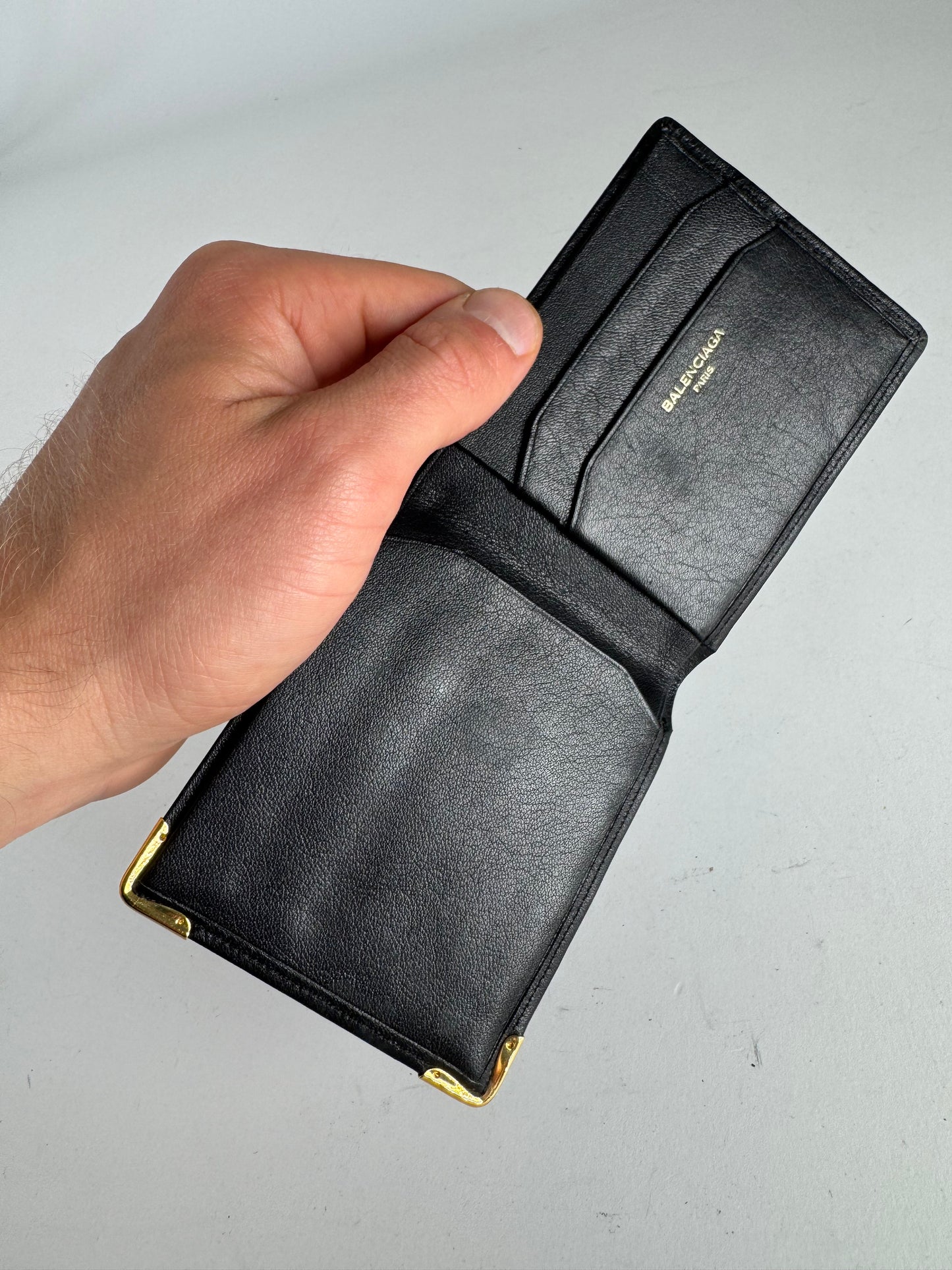 Vintage Balenciaga Leather Wallet Card Holder Black