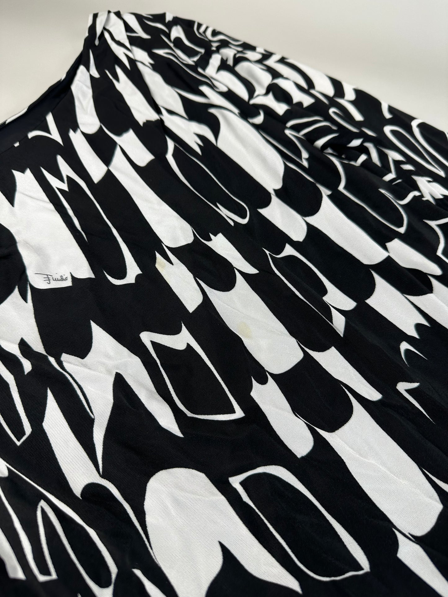Vintage Pucci Abstract Print Rayon Dress Black White M