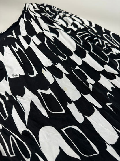 Vintage Pucci Abstract Print Rayon Dress Black White M