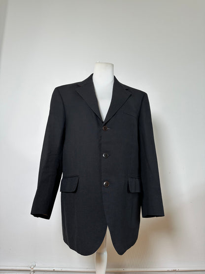Vintage Burberry Wool Blend Blazer Dark Grey XL