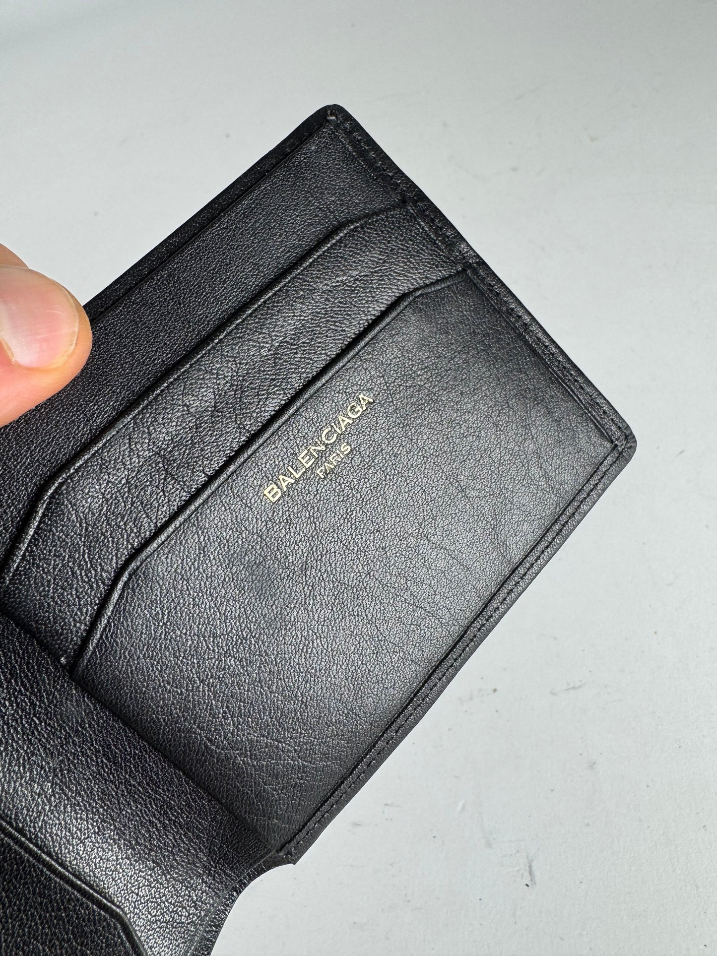 Vintage Balenciaga Leather Wallet Card Holder Black