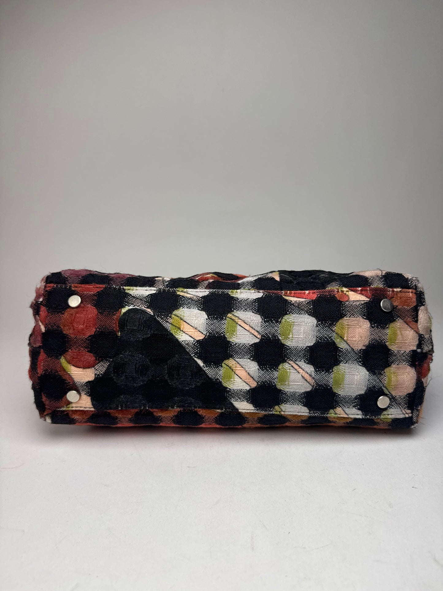 Vintage Emilio Pucci Wool Leather Handbag Brown / Black / Orange