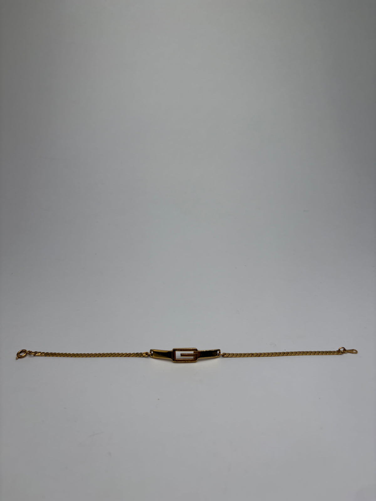 Vintage Givenchy G Logo Chain Bracelet Late 1970s Gold