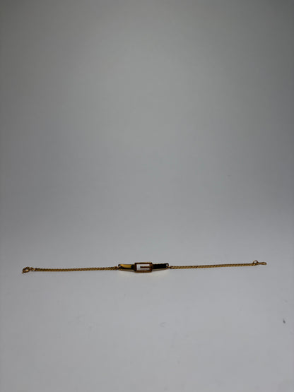 Vintage Givenchy G Logo Chain Bracelet Late 1970s Gold