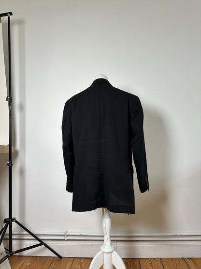 Vintage Burberry Wool Blend Blazer Dark Grey XL