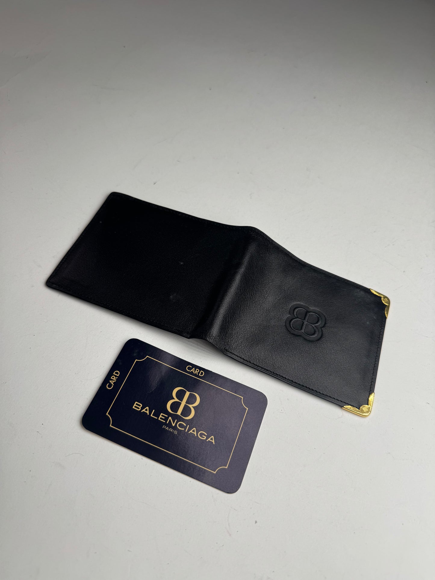 Vintage Balenciaga Leather Wallet Card Holder Black