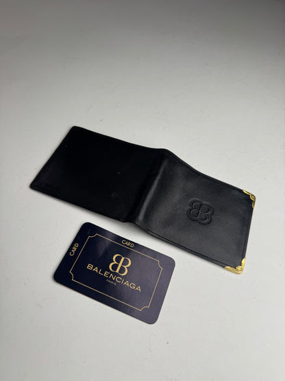 Vintage Balenciaga Leather Wallet Card Holder Black
