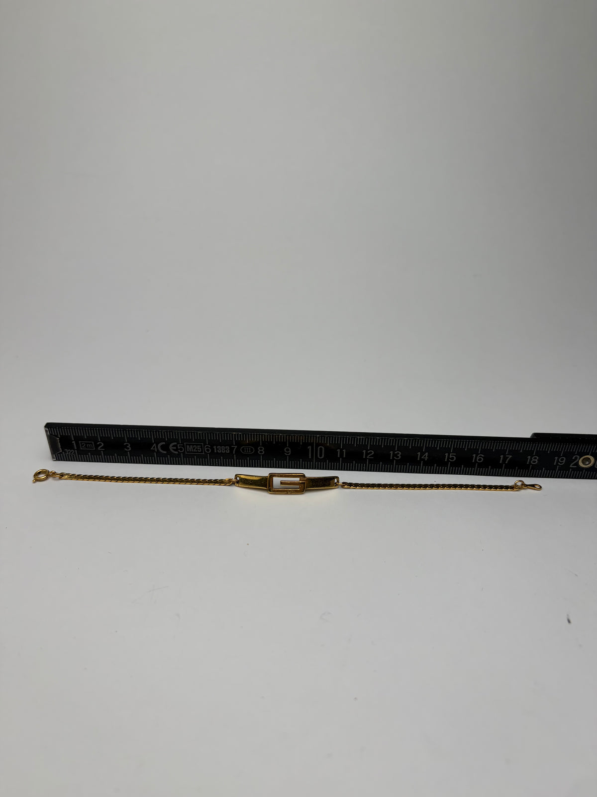 Vintage Givenchy G Logo Chain Bracelet Late 1970s Gold