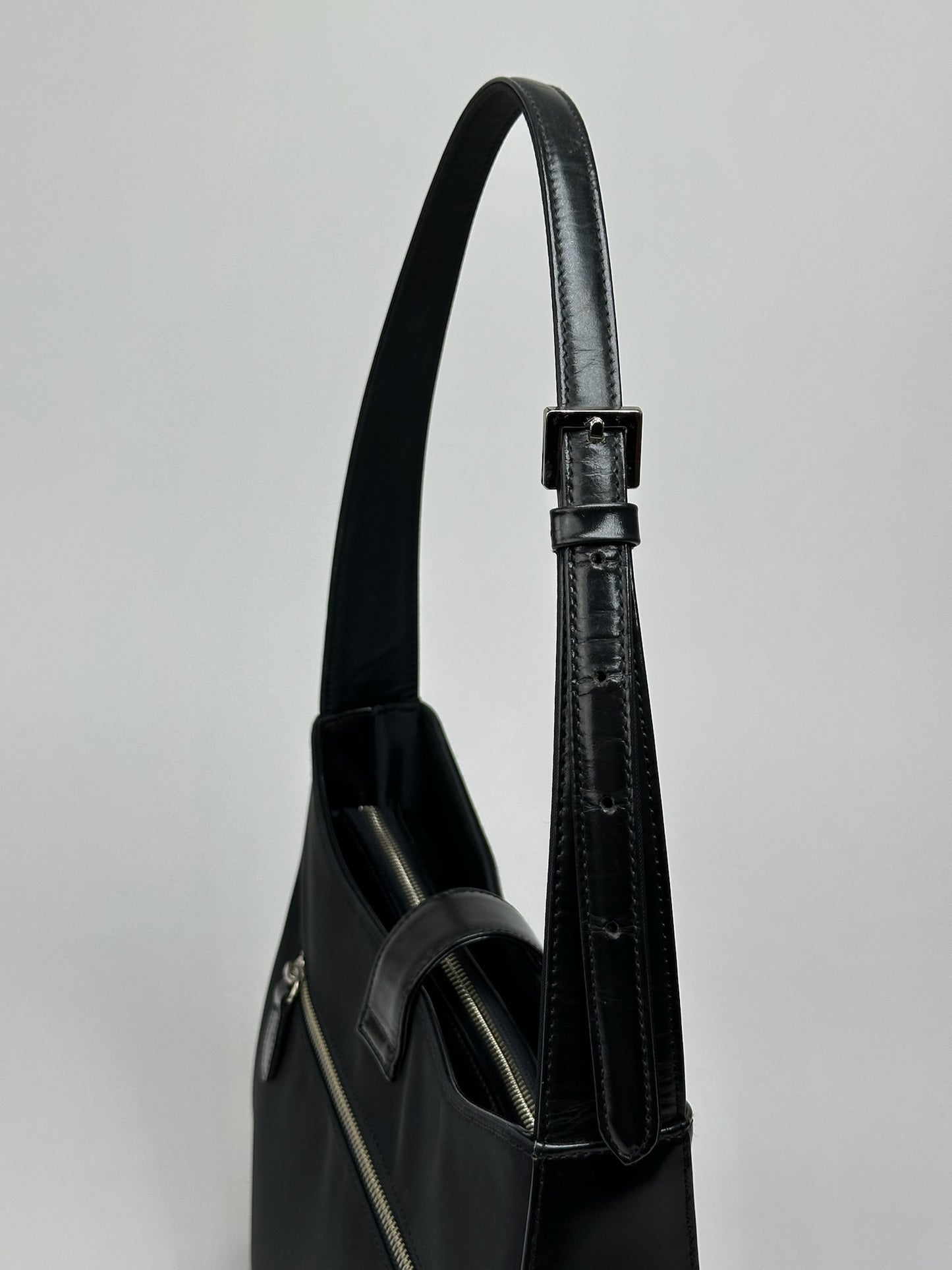 Vintage Courreges Leather Bag Black