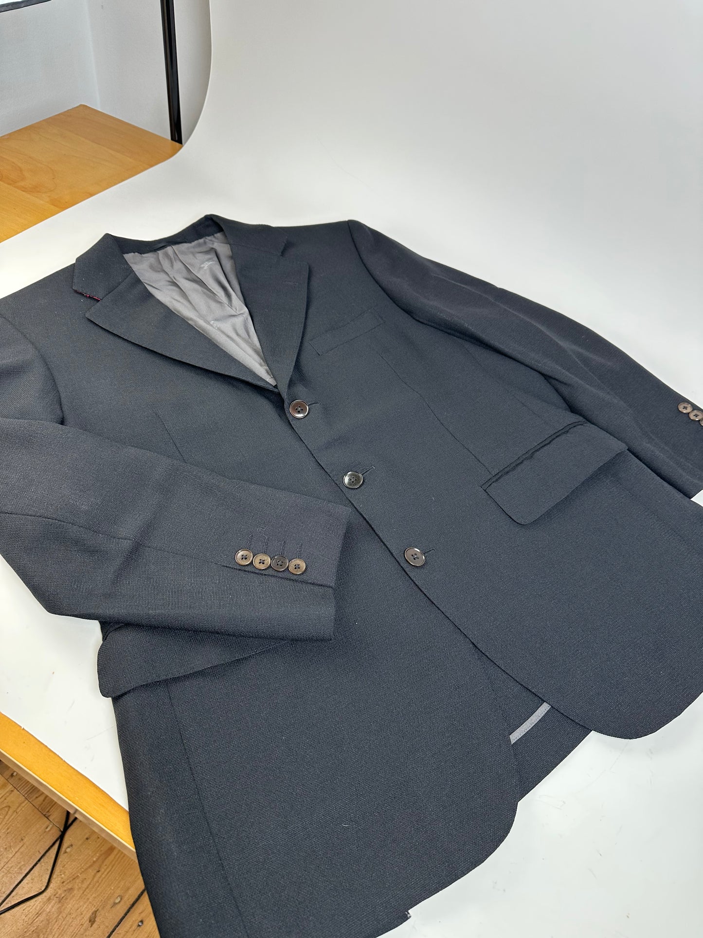 Vintage Burberry Wool Blend Blazer Dark Grey XL