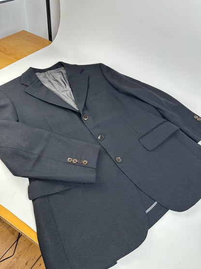 Vintage Burberry Wool Blend Blazer Dark Grey XL