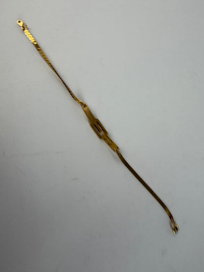 Vintage Givenchy G Logo Chain Bracelet Late 1970s Gold