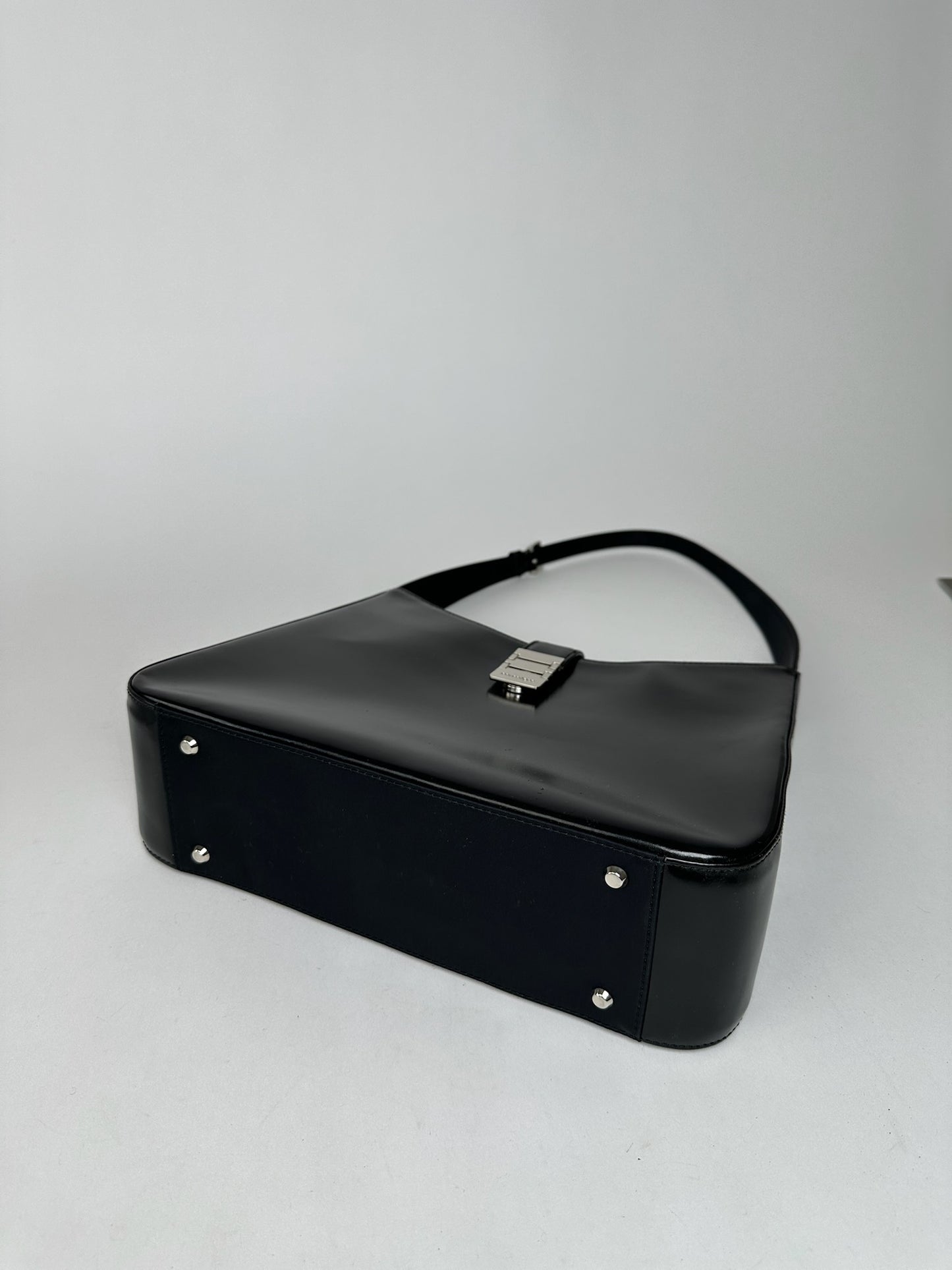 Vintage Courreges Leather Bag Black