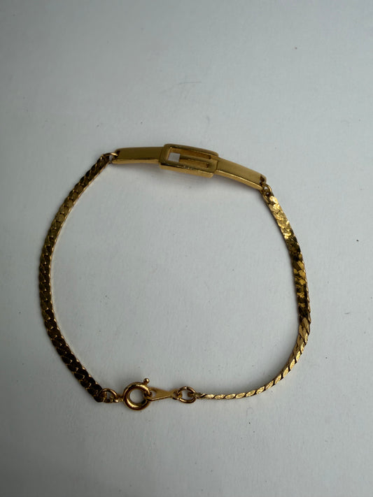 Vintage Givenchy G Logo Chain Bracelet Late 1970s Gold