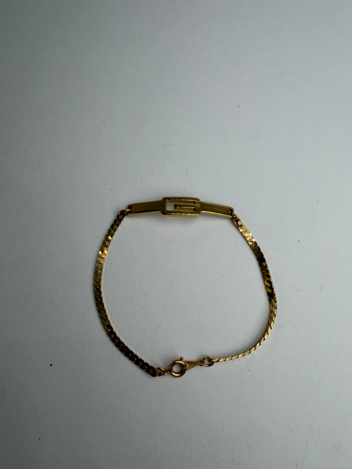Vintage Givenchy G Logo Chain Bracelet Late 1970s Gold