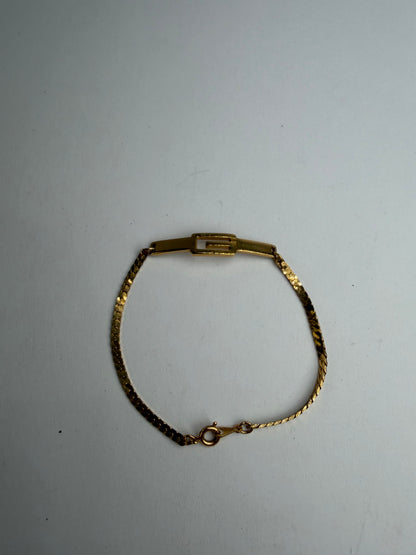 Vintage Givenchy G Logo Chain Bracelet Late 1970s Gold