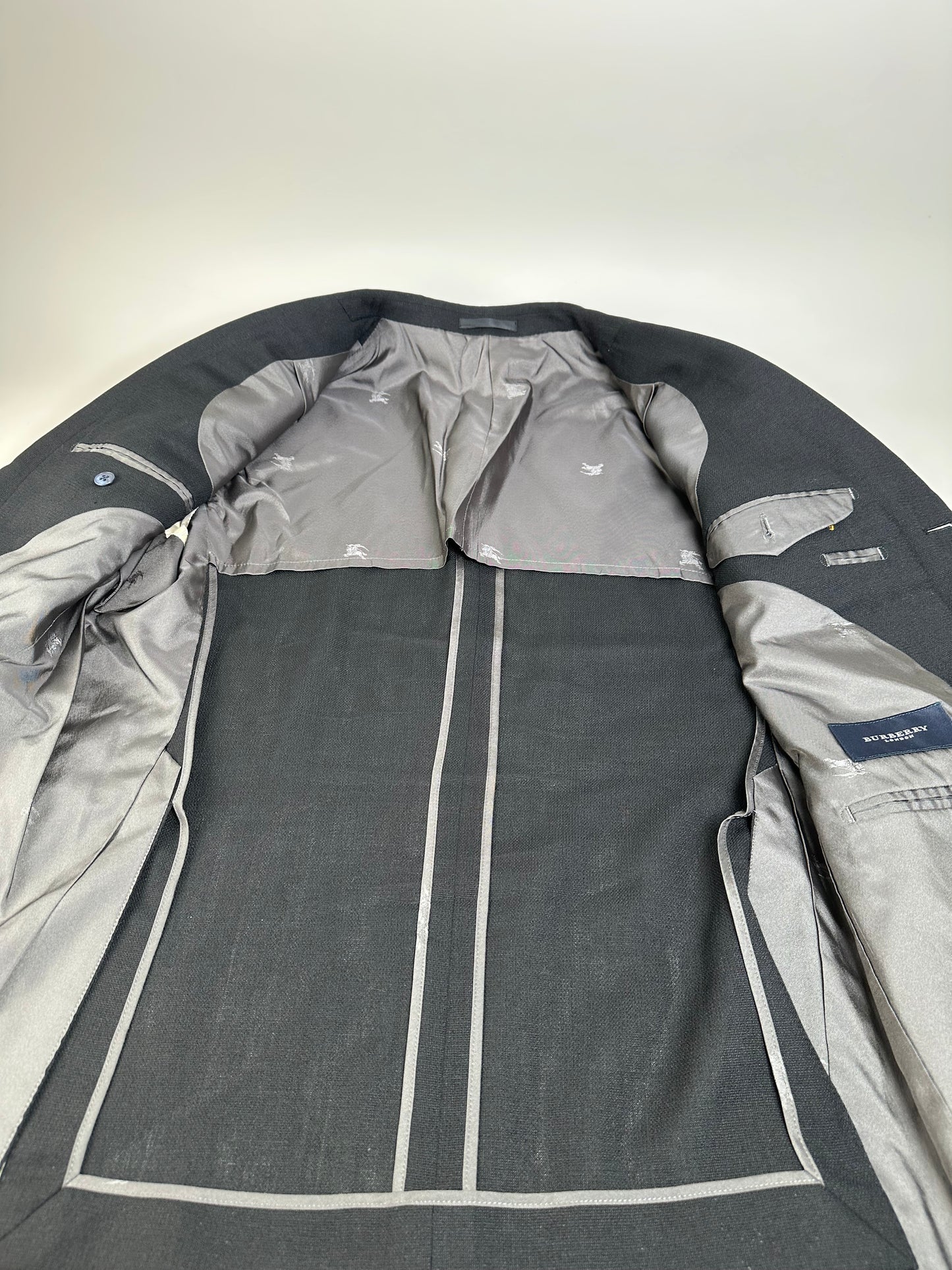 Vintage Burberry Wool Blend Blazer Dark Grey XL