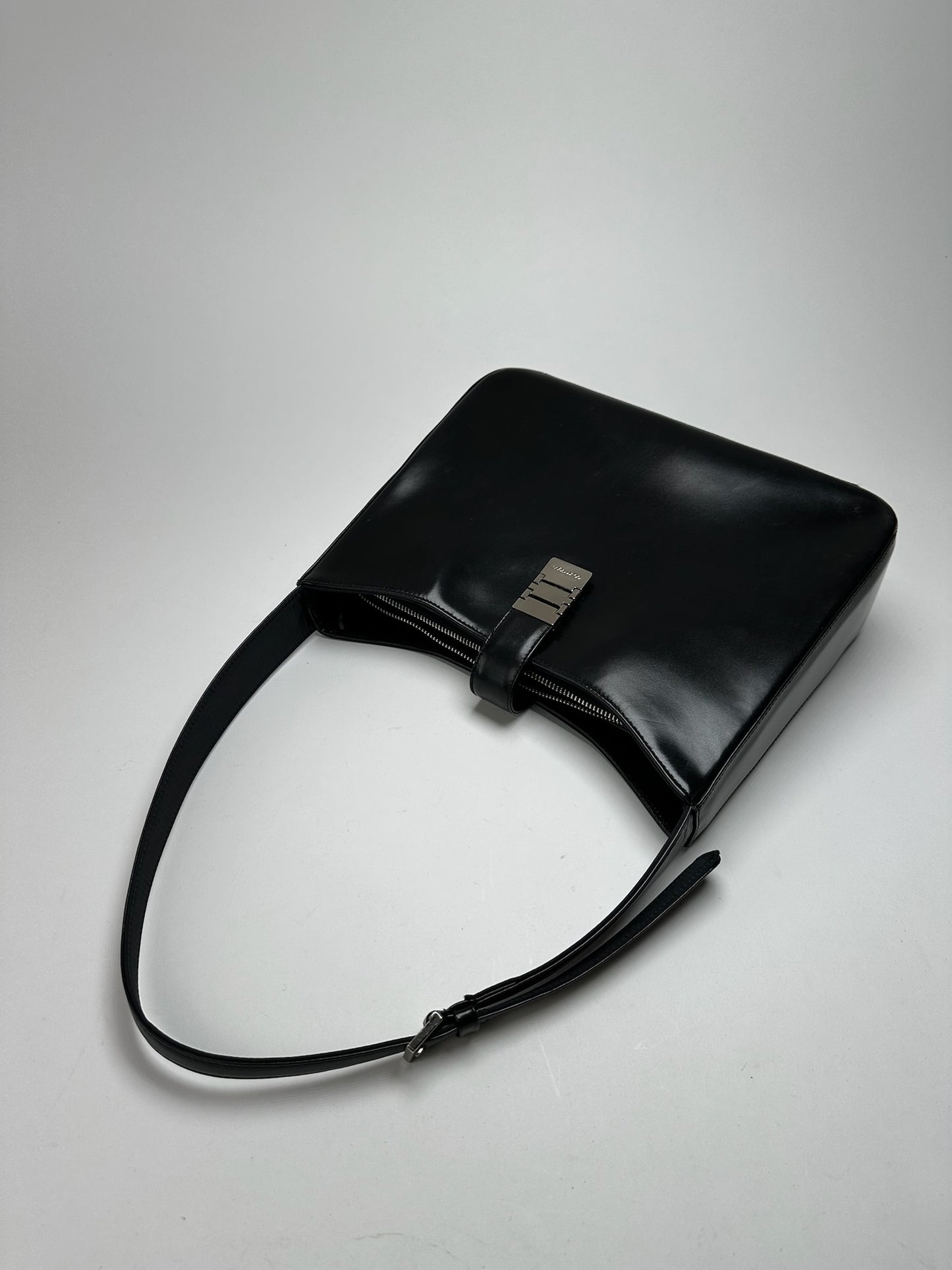 Vintage Courreges Leather Bag Black