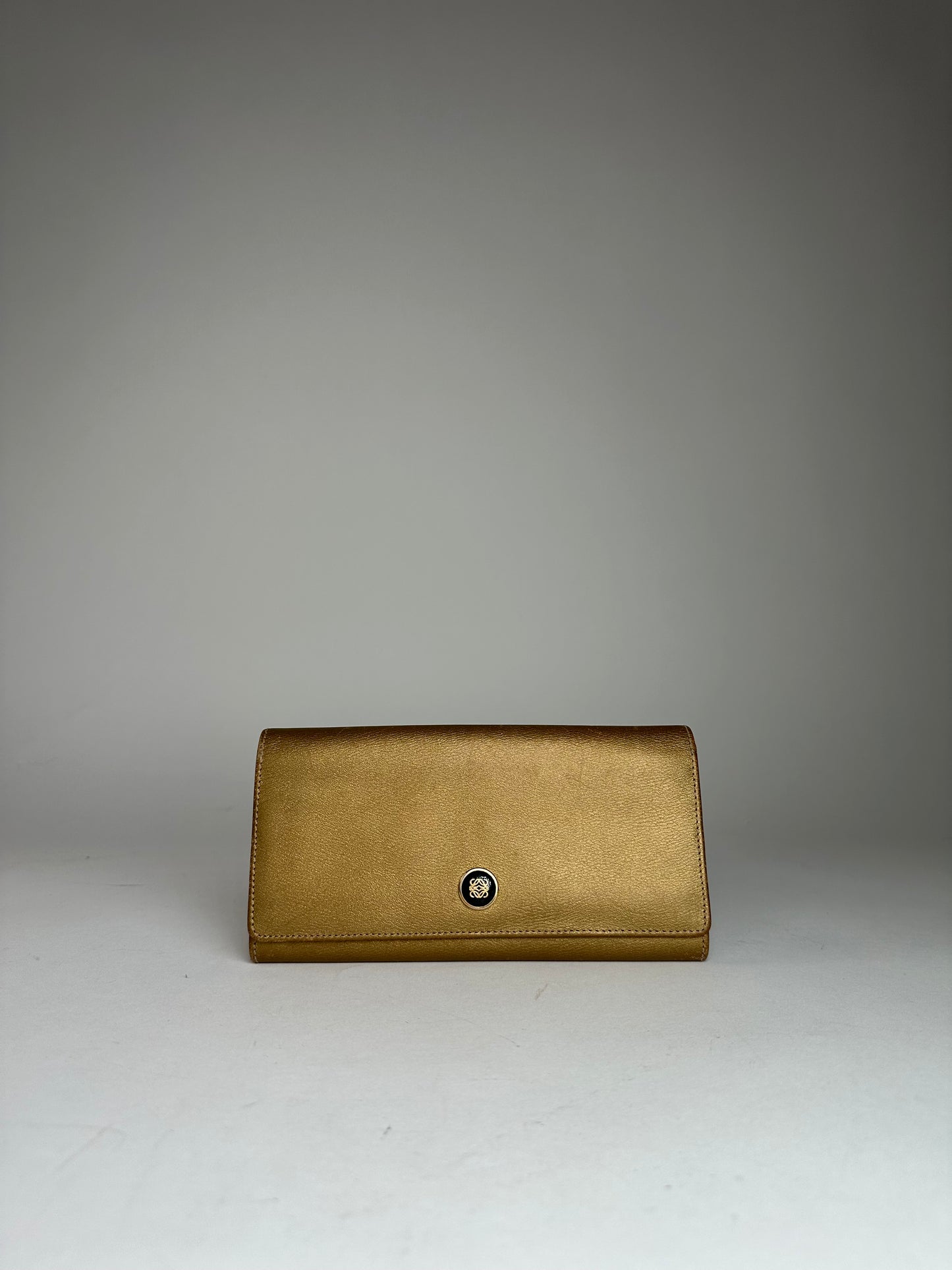 Vintage Loewe Madrid Leather Long Wallet Golden