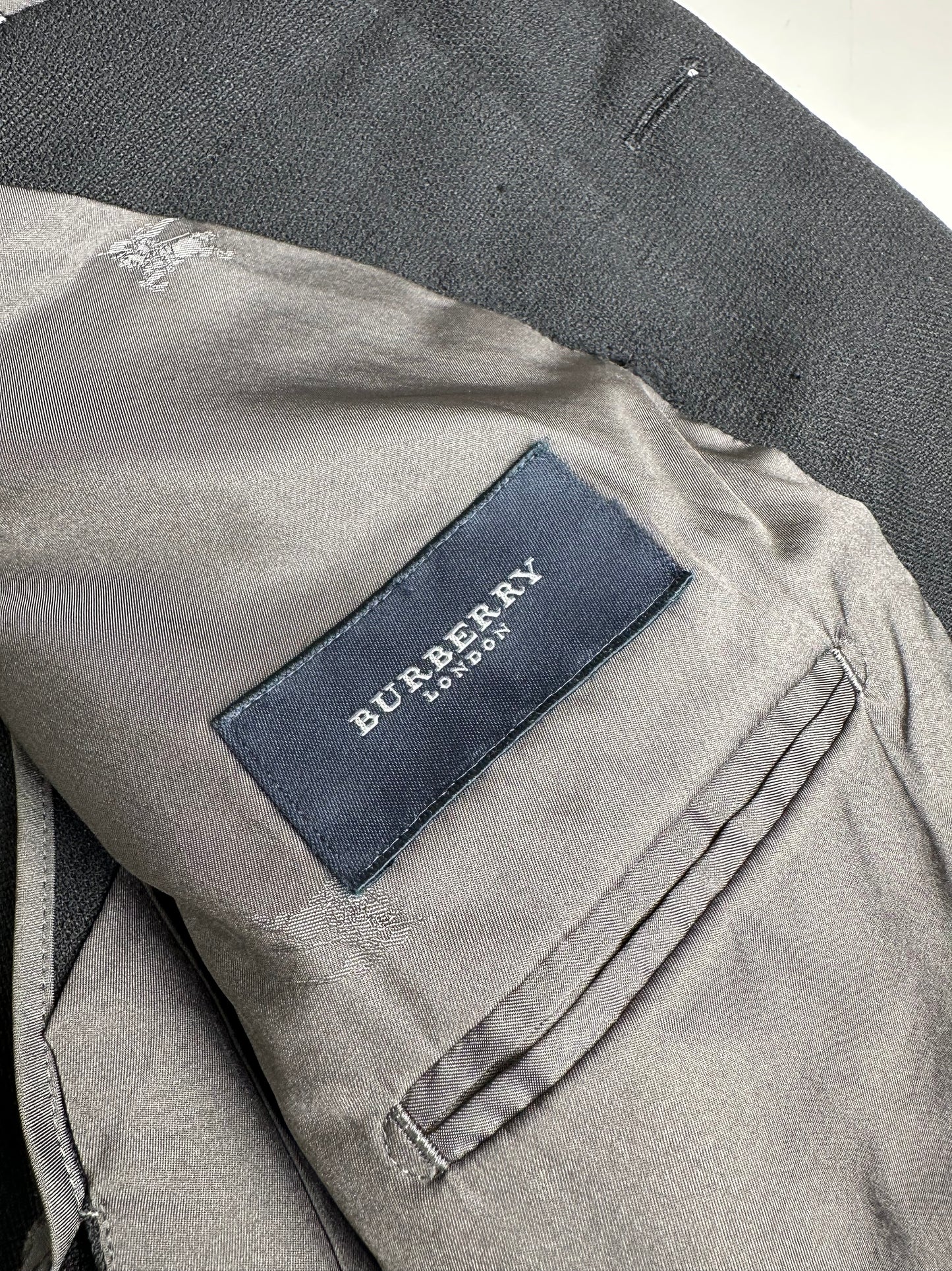 Vintage Burberry Wool Blend Blazer Dark Grey XL