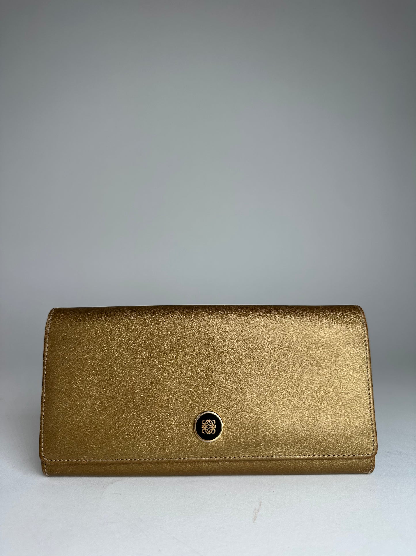 Vintage Loewe Madrid Leather Long Wallet Golden