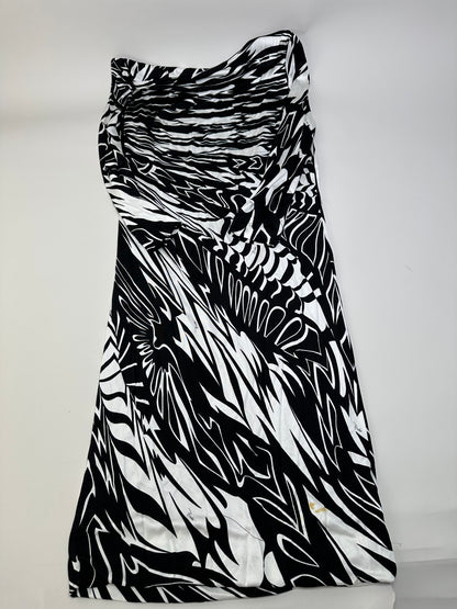 Vintage Pucci Abstract Print Rayon Dress Black White M