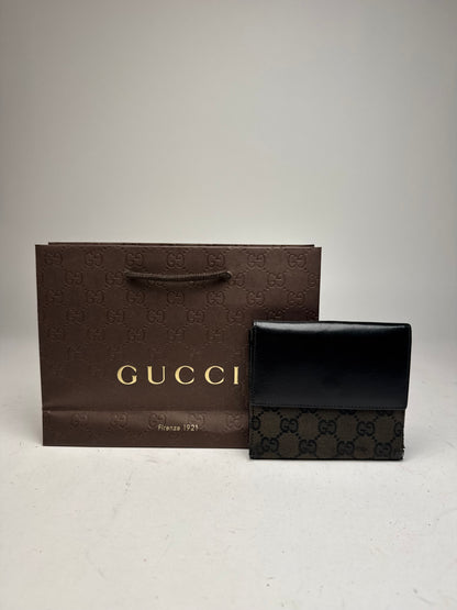 Vintage Gucci Jackie Monogram Wallet black brown