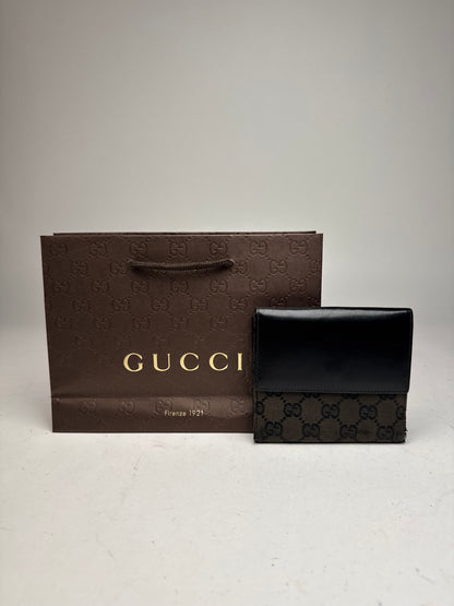 Vintage Gucci Jackie Monogram Wallet black brown