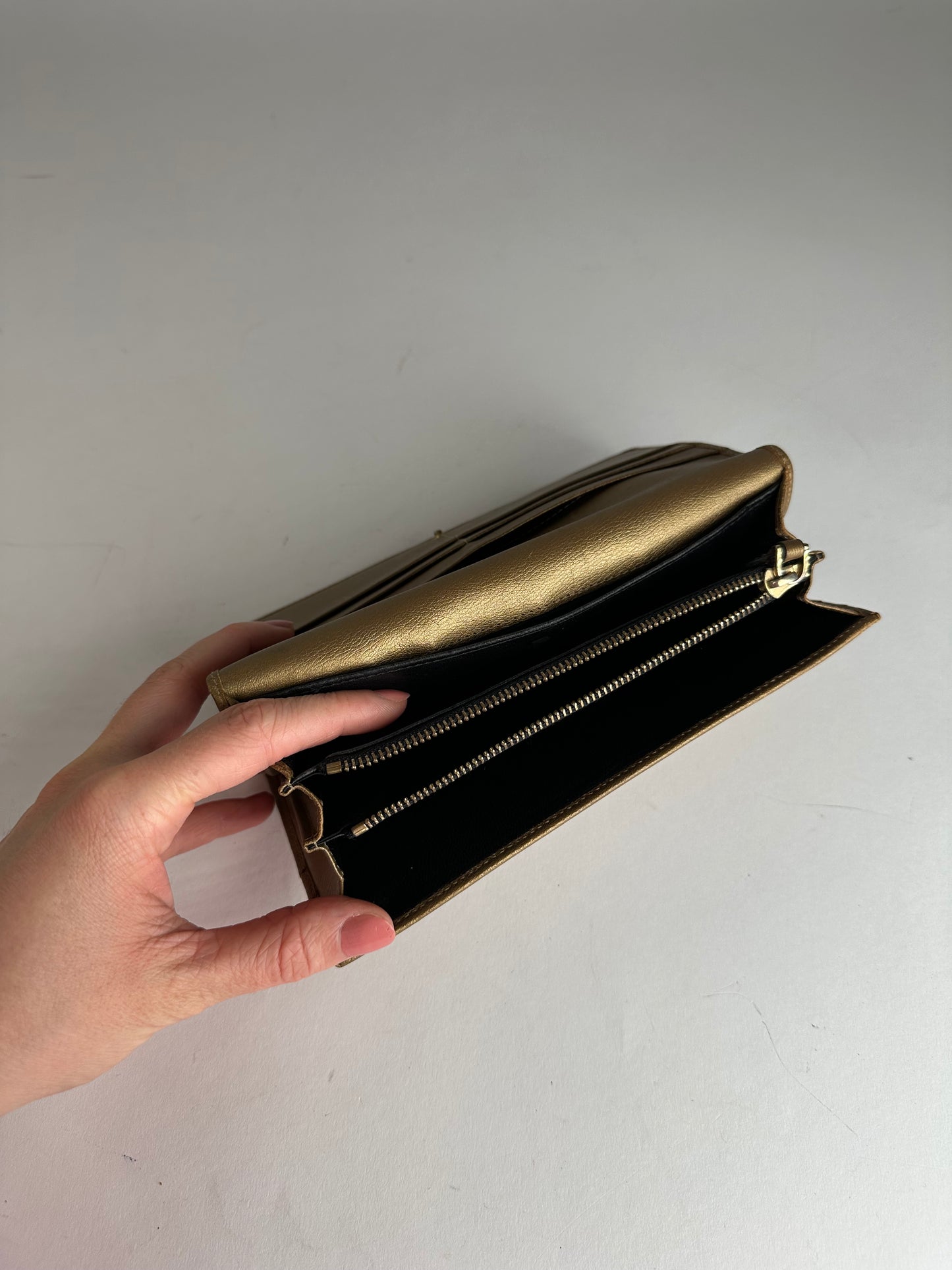 Vintage Loewe Madrid Leather Long Wallet Golden